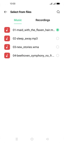 Once you've found a ring tone you like, press the Return key.