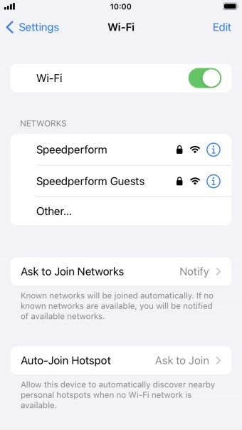 Press the required WiFi network and key in the password for the WiFi network.
