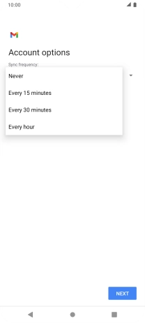 Press the required setting.