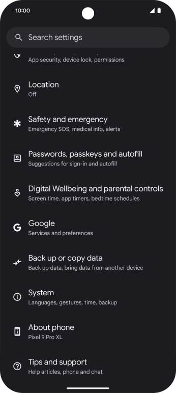 Press Google.