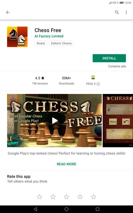 Press INSTALL and follow the instructions on the screen to install the app.