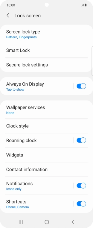 Press Screen lock type and key in the additional phone lock code you created earlier.