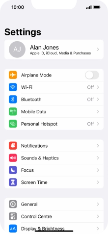 Press Mobile Data.