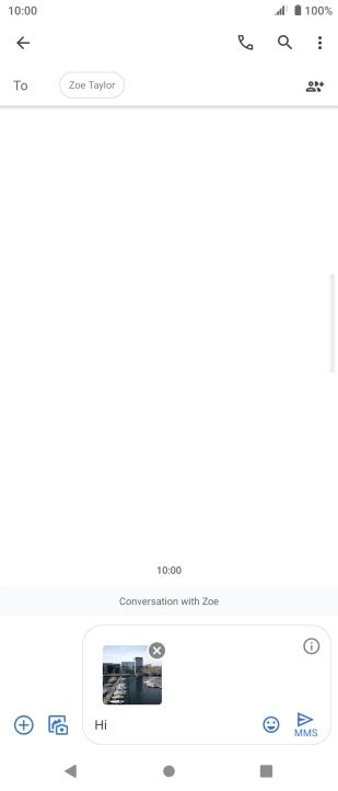 Press the send icon when you've finished your picture message.