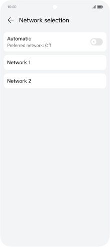 Press the required network.