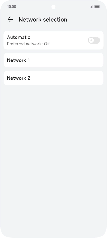 Press the required network.