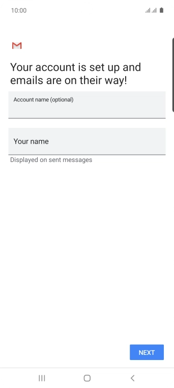 Press the field below 'Account name (optional)' and key in the required name.