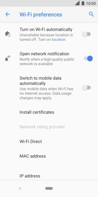 Press the indicator next to 'Switch to mobile data automatically' to turn the function on or off.