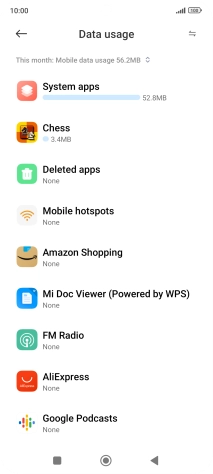 The total data usage is displayed.