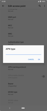 Key in default and press OK.