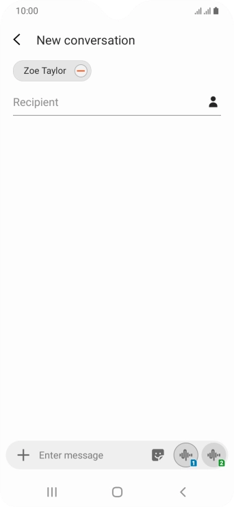 Press the text input field and write the text for your text message.
