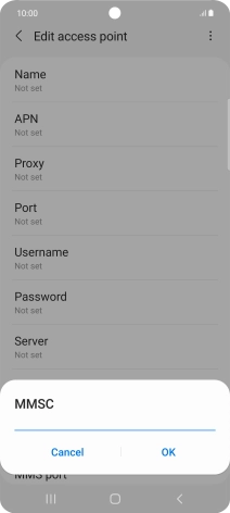Key in http://mmsc.mms.o2.co.uk:8002 and press OK.