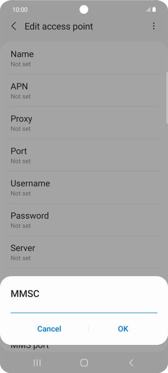 Key in http://mmsc.mms.o2.co.uk:8002 and press OK.