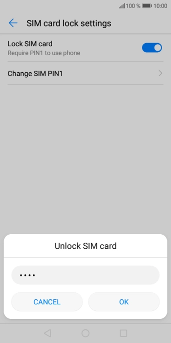 Key in your SIM PIN and press OK. The default SIM PIN is 0000.
