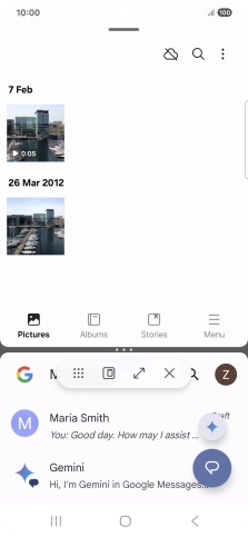 Press the end icon.