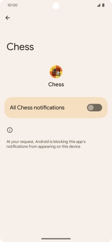 Press the indicator next to 'All notifications' to turn the function on or off.