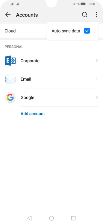 Press Auto-sync data to turn the function on or off.
