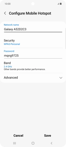 Press the field below 'Password' and key in the required password.