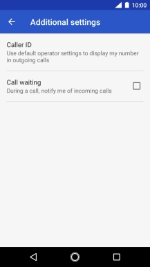 Press the field next to 'Call waiting' to turn the function on or off.