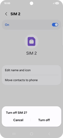 If you turn off use of the plan, press Turn off.
