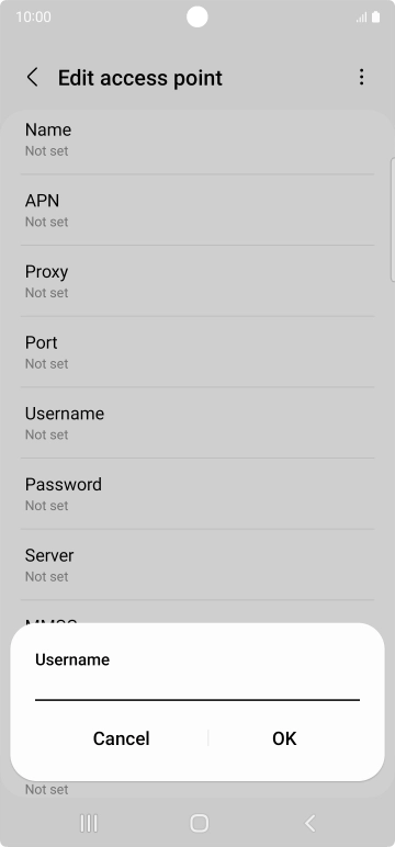 Key in o2wap and press OK.
