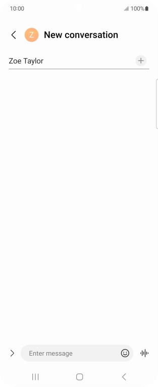 Press the text input field and write the text for your text message.