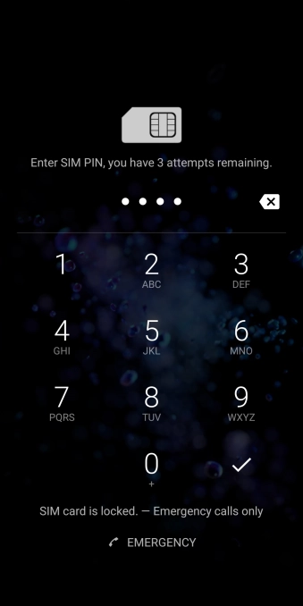 Key in your SIM PIN and press the confirm icon. The default SIM PIN is 0000.