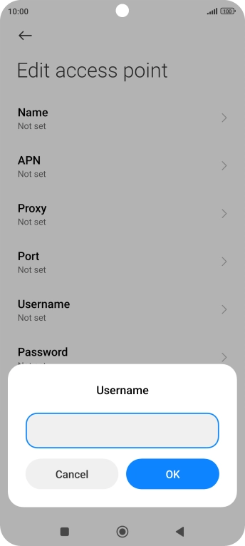 Key in o2wap and press OK.