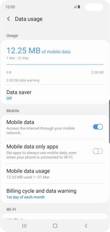 The total data usage is displayed.