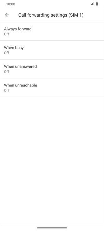 Press the required divert type.