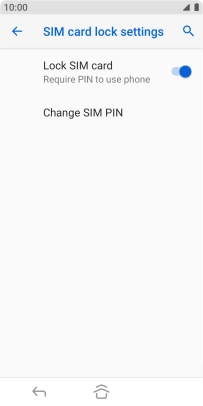 Press the indicator next to 'Lock SIM card' to turn the function on or off.