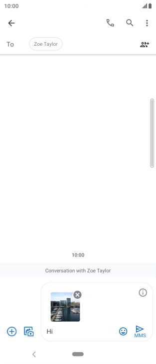 Press the send icon when you've finished your picture message.