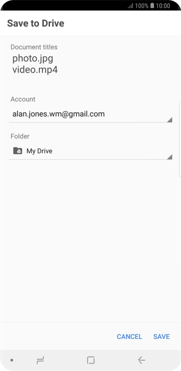 Press the field below 'Folder' and go to the required folder.