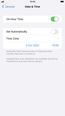 Press the indicator next to 'Set Automatically' to turn on the function.