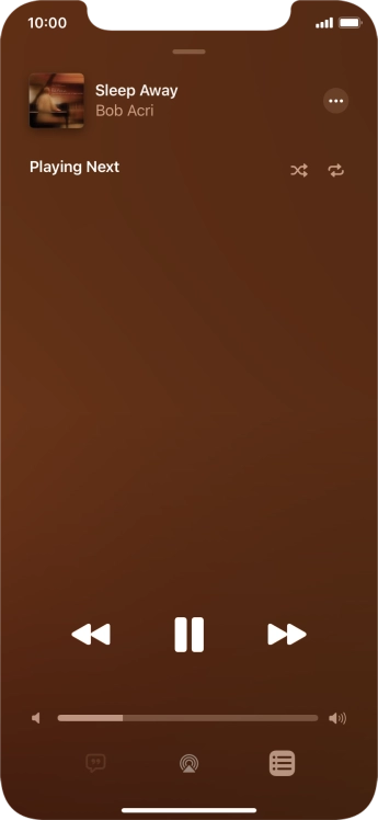 Press the shuffle icon to turn the function on or off.