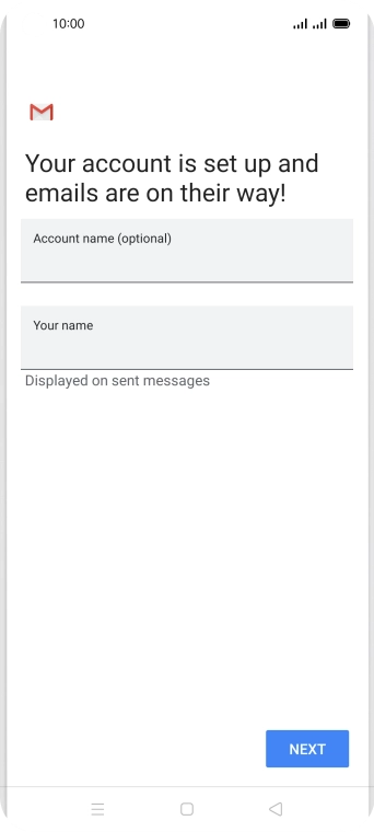 Press the field below 'Account name (optional)' and key in the required name.