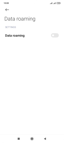 Press the indicator next to 'Data roaming' to turn the function on or off.