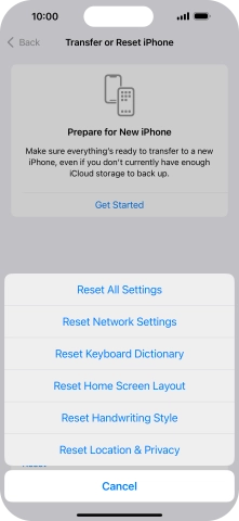 Press Reset Network Settings.