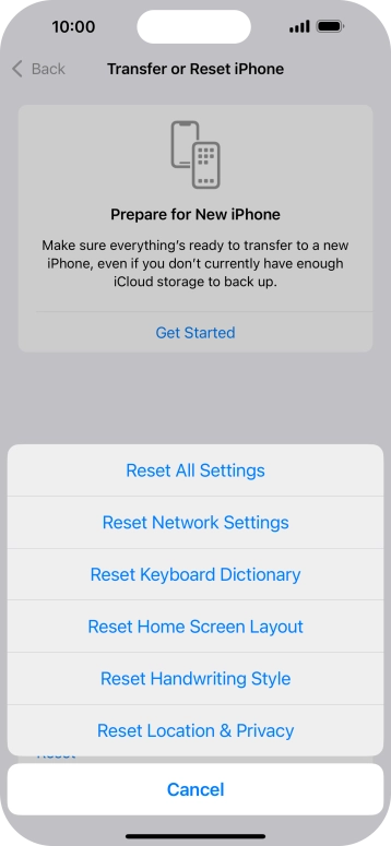 Press Reset Network Settings.