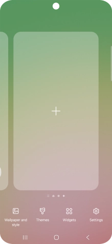 Press the add icon to add a home screen page.
