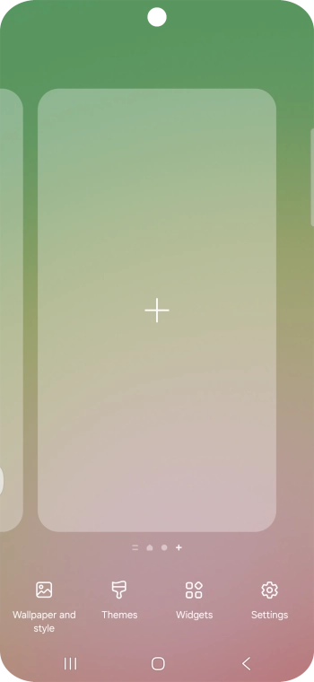 Press the add icon to add a home screen page.
