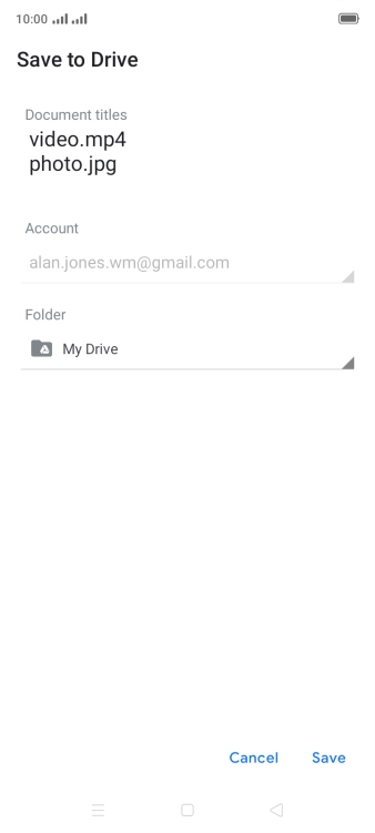 Press the field below 'Folder' and go to the required folder.