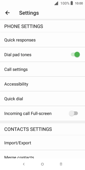 Press Call settings.