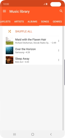 Press the required audio file.