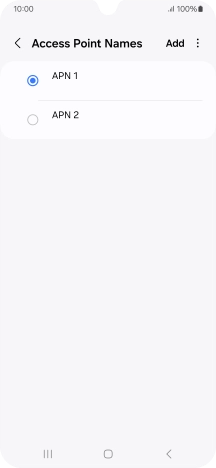 Press the field next to the data connection to activate it.
