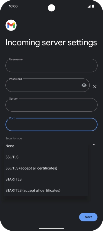 Press SSL/TLS.
