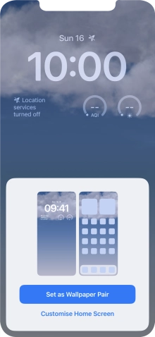 To use the same colour theme on the home screen, press Set as Wallpaper Pair.