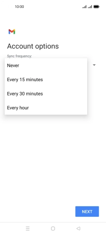 Press the required setting.