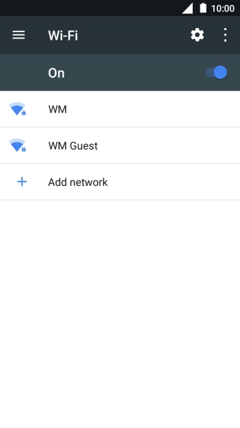 Press the required WiFi network.