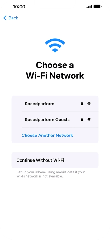 Press the required WiFi network.